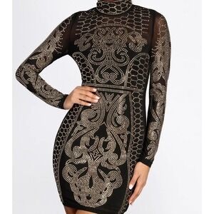 Windsor Make An Entrance Heat Stones Mini Dress‎ XS NWT